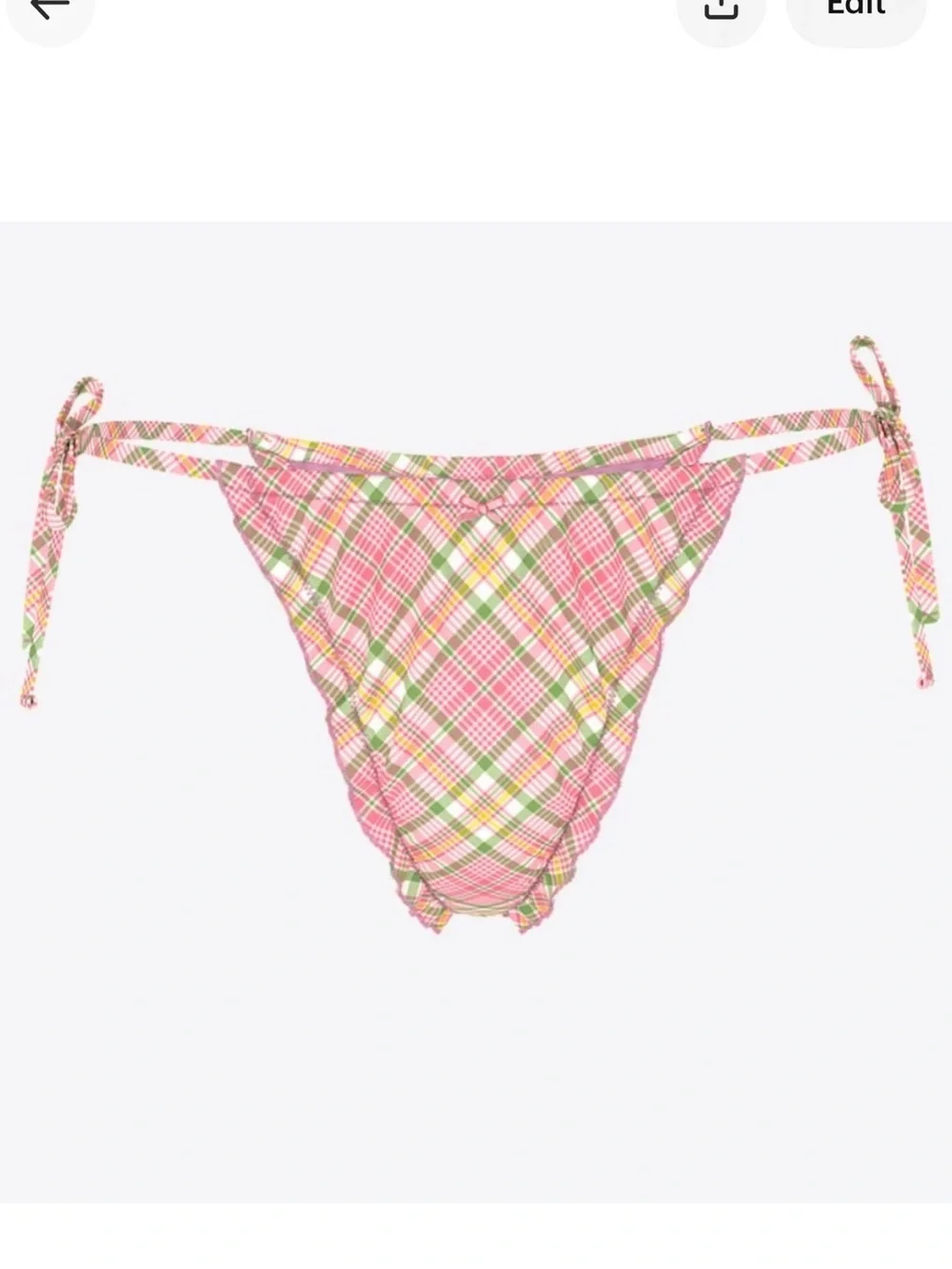 New! Frankie's Bikinis x Pink reign strawberry Plaid Bikini Bottom 38967